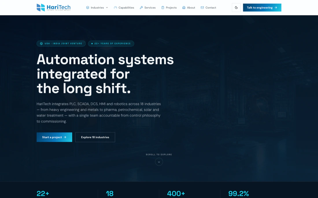 HariTech Automations website built by BuildWise Webs